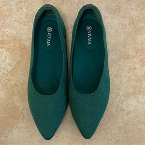 Vivaia Green Knit Flats